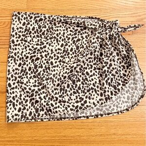 bebe Brown and Cream Leopard Print Swim Sarong